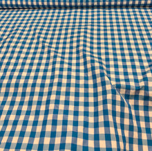 Taffeta gingham check 54&quot; wide                        Sold by the yard            Turquoise & white