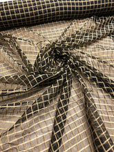 Silk organza jauquard plads 54&quot; wide                Sold by the yard       Beautiful black & gold