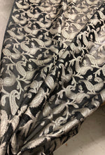 100% silk organza jaquard 45&quot; wide   Beautiful black gold floral design     Sold by the yard