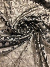 100% silk organza jaquard 45&quot; wide   Beautiful black gold floral design     Sold by the yard