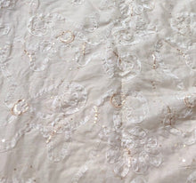 Poly cotton ribbon embroidery 54&quot; wide   Beautiful champagne color    Sold by the yard