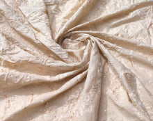 Poly cotton ribbon embroidery 54&quot; wide   Beautiful champagne color    Sold by the yard