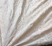 Poly cotton ribbon embroidery 54&quot; wide   Beautiful champagne color    Sold by the yard