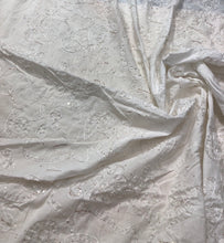 Poly cotton ribbon embroidery 54&quot; wide       Beautiful white on white embroidery          Sold by the yard