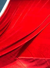 Stretch velvet 60&quot; wide     Beautiful red color     Fabric sold by the yard