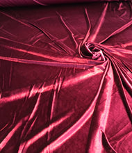 Stretch velvet 60&quot; wide     Beautiful wine color   Fabric sold by the yard