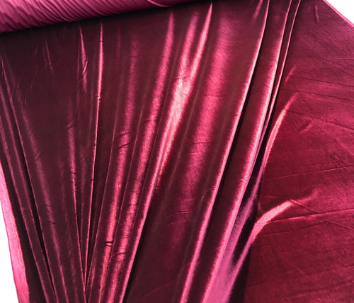 Stretch velvet 60" wide     Beautiful wine color   Fabric sold by the yard