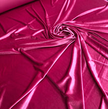 Strech velvet 60&quot; wide     Beautiful magenta color    Fabric sold by the yard
