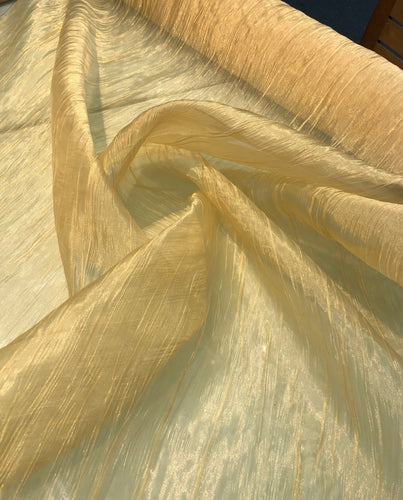 Crinkle organza 45" wide    Beautiful gold color  fabric sold by the yard