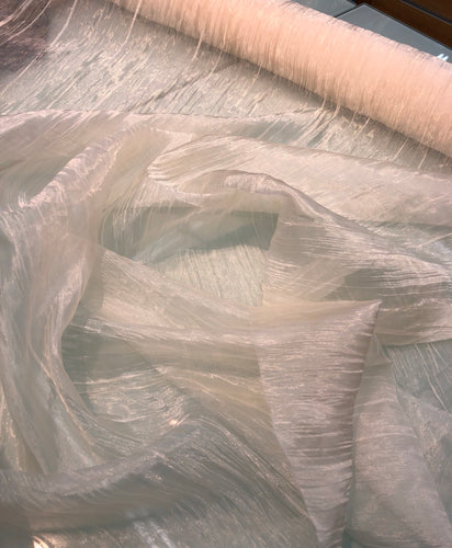 Crinkle organza 45" wide  Beautiful Cream color       Fabric sold by yard