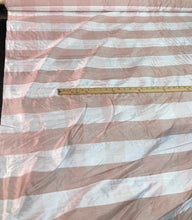 100% silk shantung plad 54&quot; wide      Beautiful ivory & pink color   Fabric sold by the yard