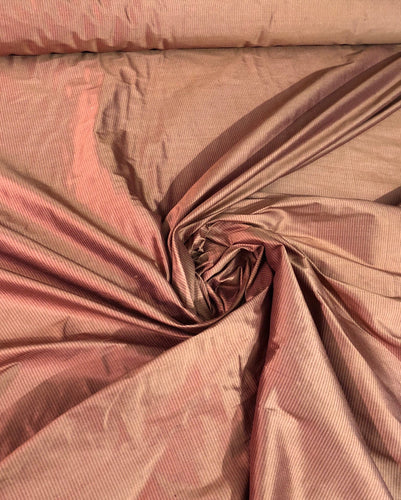 Silk shantung pin stripe 54" wide    Beautiful brick color    Fabric sold by the yard