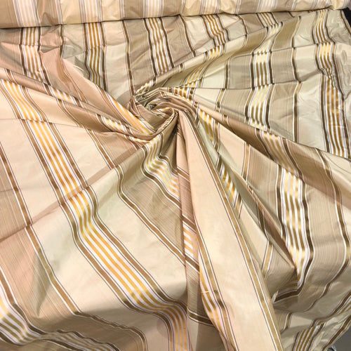 Silk taffeta satin stripe 54" wide   Beautiful gold yellow colors      Fabric sold by the yard