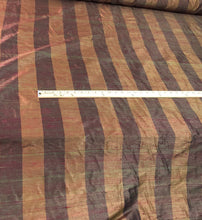 Raw silk shantung stripe 54&quot; wide   Beautiful brwon purple color     Fabric sold by the yard