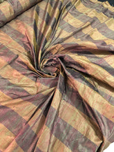 Raw silk shantung stripe 54&quot; wide   Beautiful brwon purple color     Fabric sold by the yard