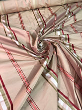 Silk shantung satin stripe 54&quot; wide     Beautiful rose pink stripe      Fabric sold by the yard