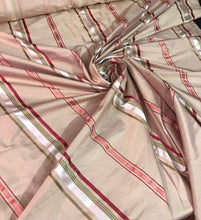 Silk shantung satin stripe 54&quot; wide     Beautiful rose pink stripe      Fabric sold by the yard