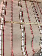 Silk shantung satin stripe 54&quot; wide     Beautiful rose pink stripe      Fabric sold by the yard