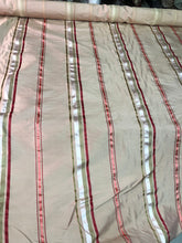 Silk shantung satin stripe 54&quot; wide     Beautiful rose pink stripe      Fabric sold by the yard