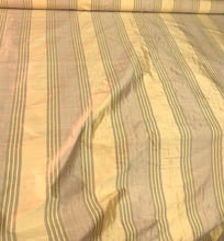 Silk shantung stripes 54&quot; wide    Beautiful gold shades     Fabric sold by the yard