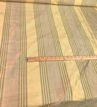 Silk shantung stripes 54&quot; wide    Beautiful gold shades     Fabric sold by the yard