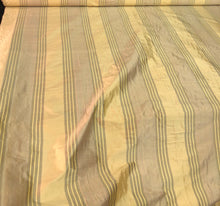 Silk shantung stripes 54&quot; wide    Beautiful gold shades     Fabric sold by the yard