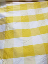 Silk shantung plaid 54&quot; wide    Beautiful yellow white       Fabric sold by the yard