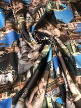 Poly Mikado/Zibelline digitally printed Fabric. 60&quot; Wide Mikado Fabric is a unique blend makes this fabric soft & Gives Structure to  Dress.