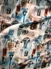 Poly Mikado/Zibelline digitally printed Fabric. 60&quot; Wide Mikado Fabric is a unique blend makes this fabric soft & Gives Structure to  Dress.