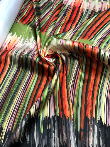 Poly Mikado/Zibelline digitally printed Fabric. 60" Wide Mikado Fabric is a unique blend makes this fabric soft & Gives Structure to  Dress.