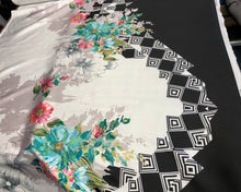 Poly Mikado/Zibelline digitally printed Fabric. 60&quot; Wide Mikado Fabric is a unique blend makes this fabric soft & Gives Structure to  Dress.