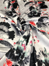 Poly Mikado/Zibelline digitally printed Fabric. 60&quot; Wide Mikado Fabric is a unique blend makes this fabric soft & Gives Structure to  Dress.
