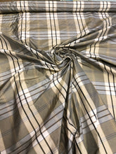Silk taffeta 54&quot; wide    Beautiful greys combination       Fabric sold by the yard