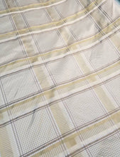 Silk taffeta satin stripes plads 54&quot; wide   Beautiful tan colors      Fabric sold by the yard