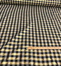 Taffeta matalic gingham check 54&quot; wide     Beautiful Black gold color    Fabric sold by the yard