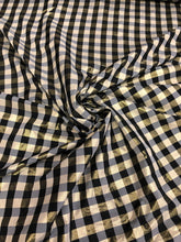 Taffeta matalic gingham check 54&quot; wide     Beautiful Black gold color    Fabric sold by the yard