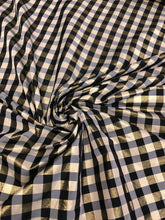 Taffeta matalic gingham check 54&quot; wide     Beautiful Black gold color    Fabric sold by the yard