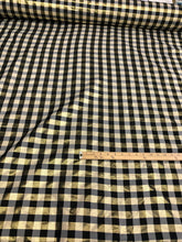 Taffeta matalic gingham check 54&quot; wide     Beautiful Black gold color    Fabric sold by the yard