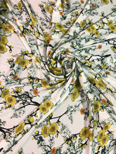 Satin charmeuse digital print 54&quot; wide     Beautiful floral soft silky fabric,     Fabric sold by the yard