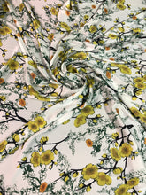 Satin charmeuse digital print 54&quot; wide     Beautiful floral soft silky fabric,     Fabric sold by the yard