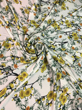 Satin charmeuse digital print 54&quot; wide     Beautiful floral soft silky fabric,     Fabric sold by the yard