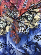 Satin charmeuse digtal print 54&quot;     Beautiful floral animal print     Soft silky fabric sold by the yard