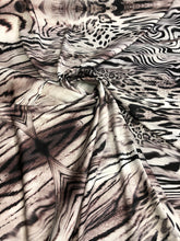 Satin charmeuse digital print 54&quot; wide     Beautiful animal print     Soft silky fabric sold by the yard