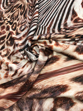 Satin charmeuse digital print 54&quot; wide      Beautiful animal print      Soft silky fabric sold by the yard