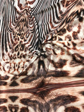 Satin charmeuse digital print 54&quot; wide      Beautiful animal print      Soft silky fabric sold by the yard