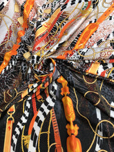 Satin charmeuse digital print 54&quot; wide     Beautiful burnt orange shades       Soft silky fabric sold by the yard