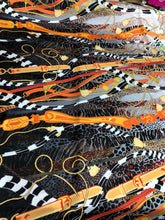 Satin charmeuse digital print 54&quot; wide     Beautiful burnt orange shades       Soft silky fabric sold by the yard