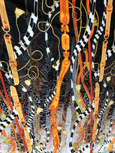 Satin charmeuse digital print 54&quot; wide     Beautiful burnt orange shades       Soft silky fabric sold by the yard