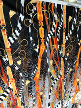 Satin charmeuse digital print 54&quot; wide     Beautiful burnt orange shades       Soft silky fabric sold by the yard