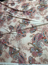 Satin charmeuse digital print 54&quot; wide      Beautiful paisley design      Soft silky fabric sold by the yard